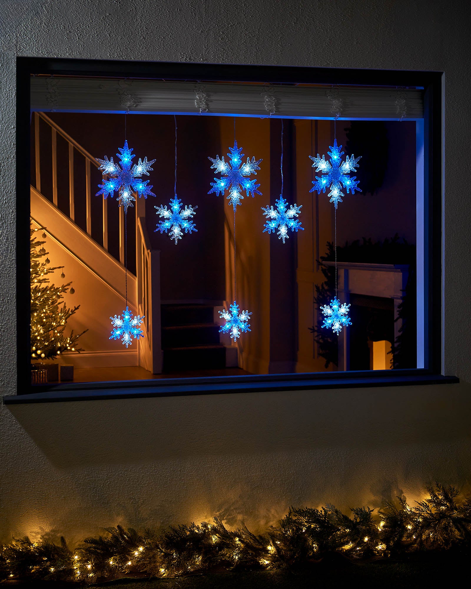 Multi-Function Snowflake Curtain Net Light, 1.6 m