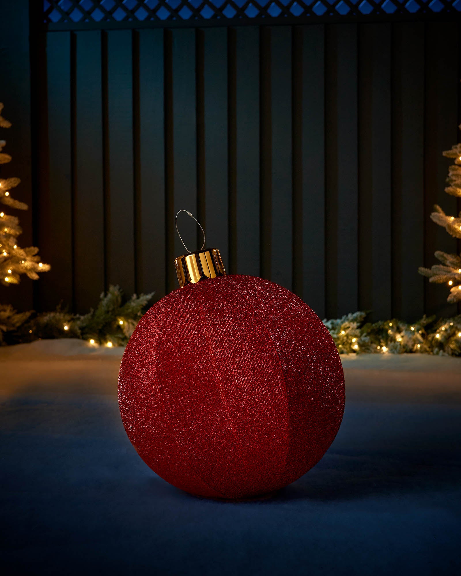 Inflatable Tinsel Christmas Bauble, Red, 45 cm