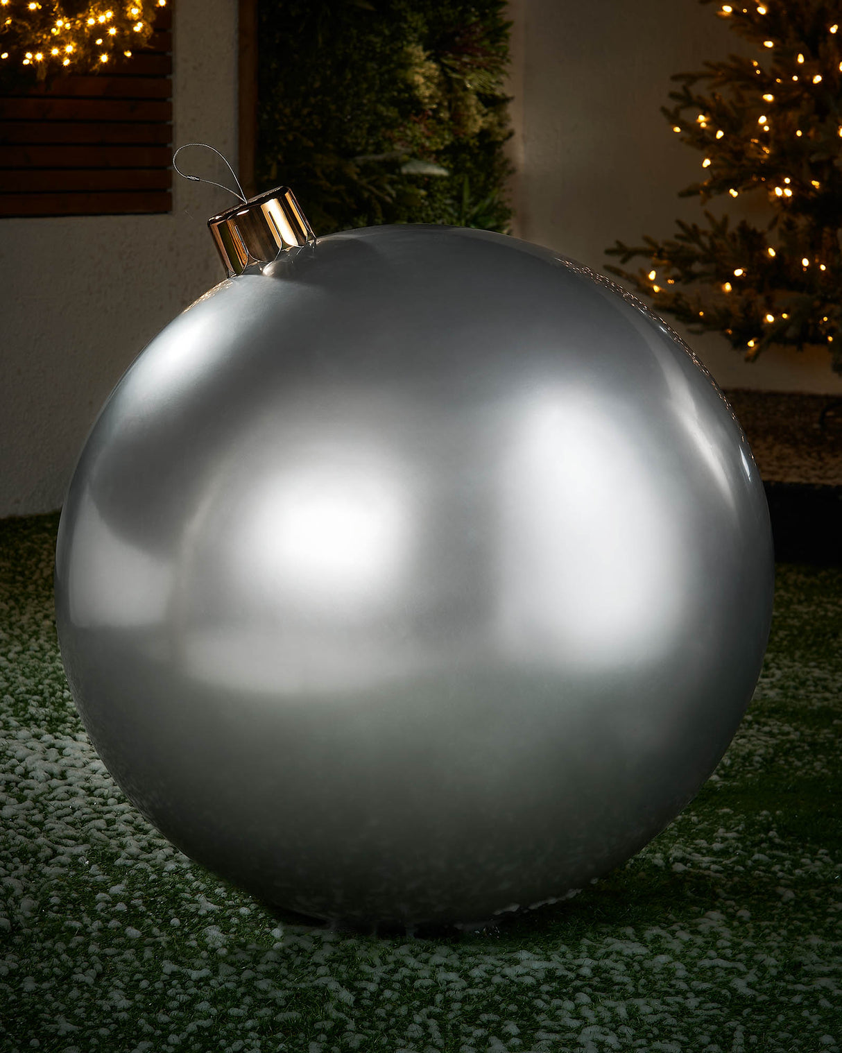 Inflatable Christmas Bauble, Silver, 76 cm