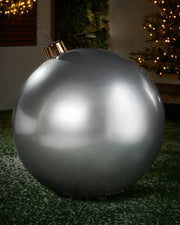 Silver Inflatable Christmas Bauble, 76 cm