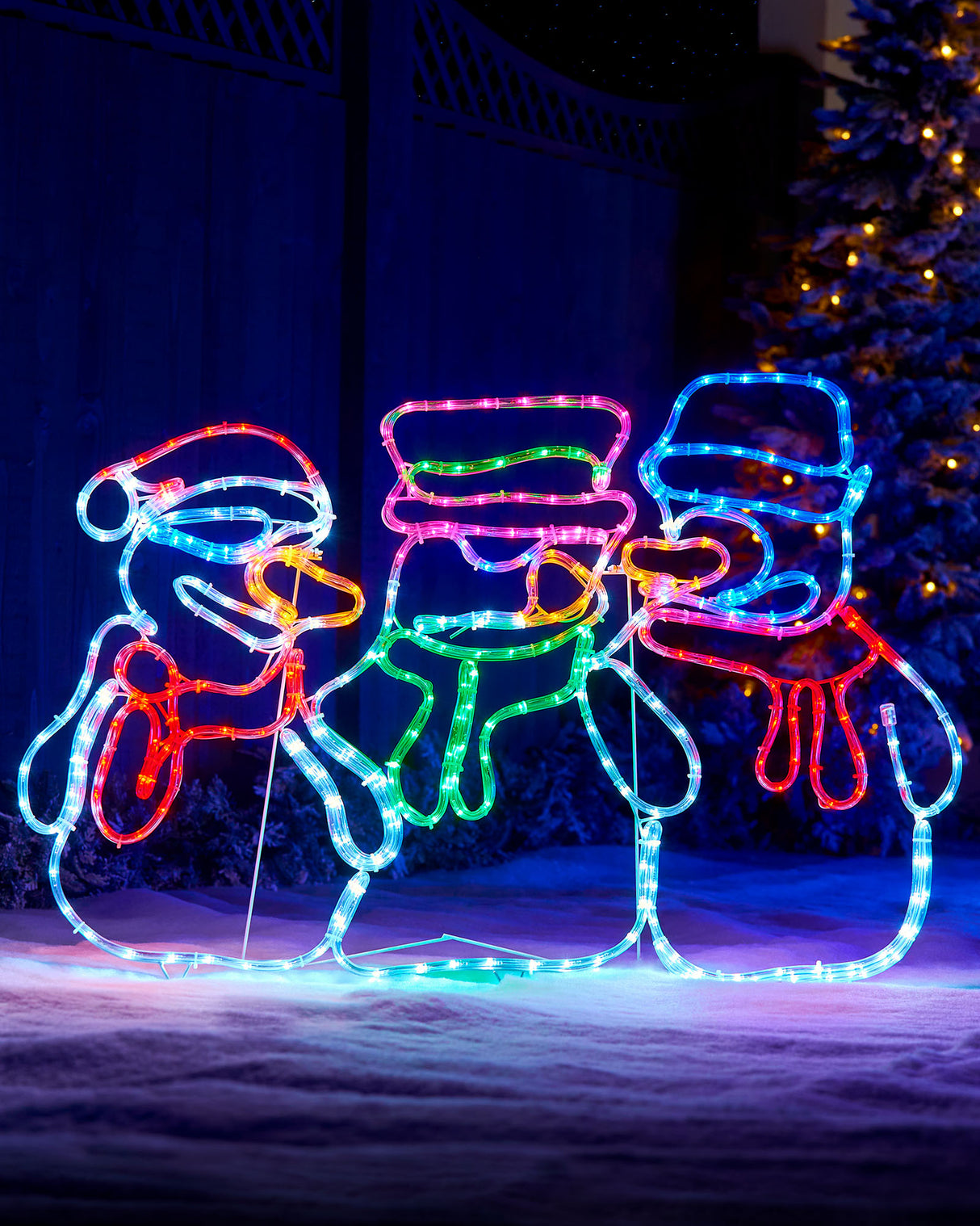Animated Snowman Rope Light Silhouette, 105 cm