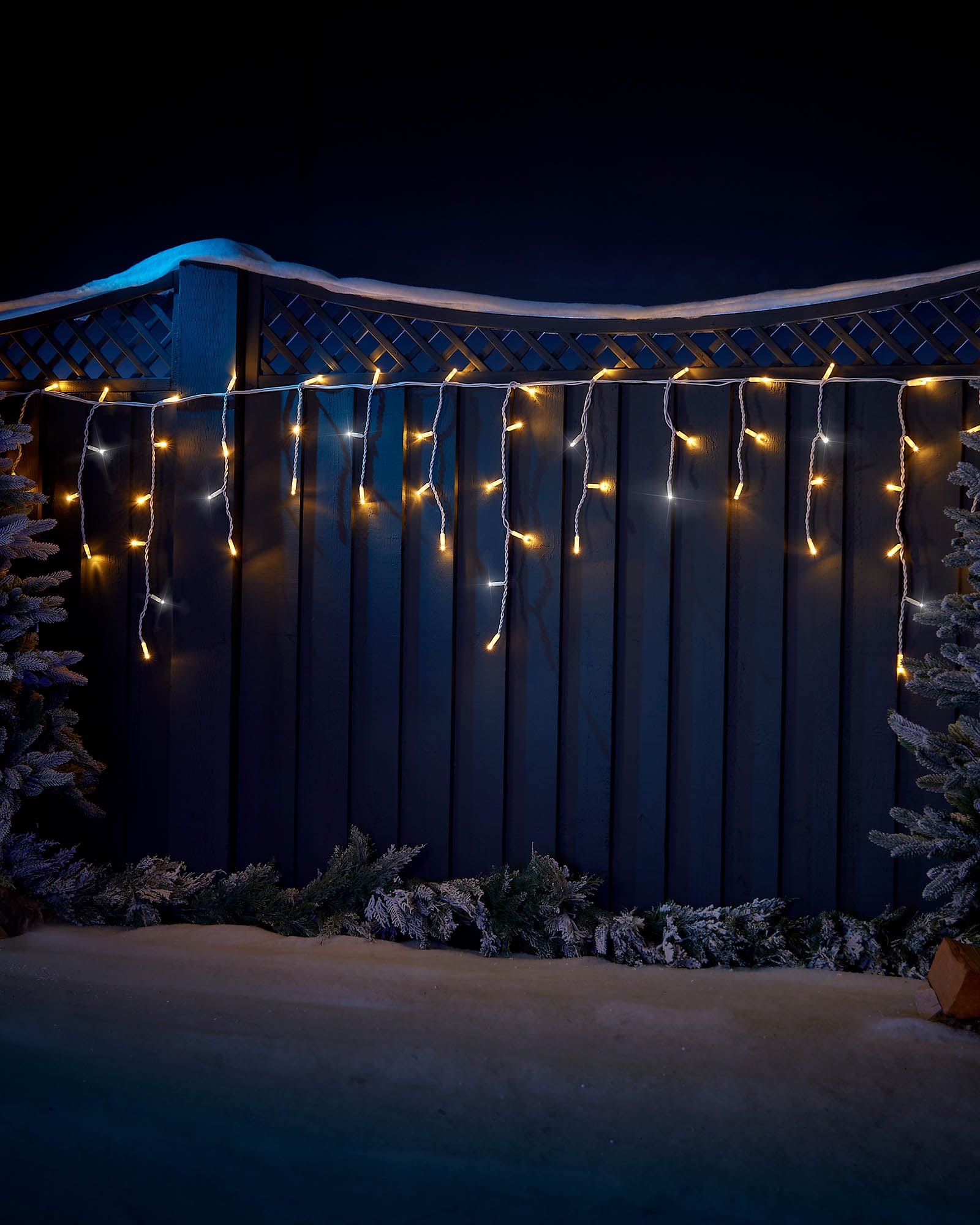 Pro Series Connectable Twinkling Icicle Lights, Warm White / White