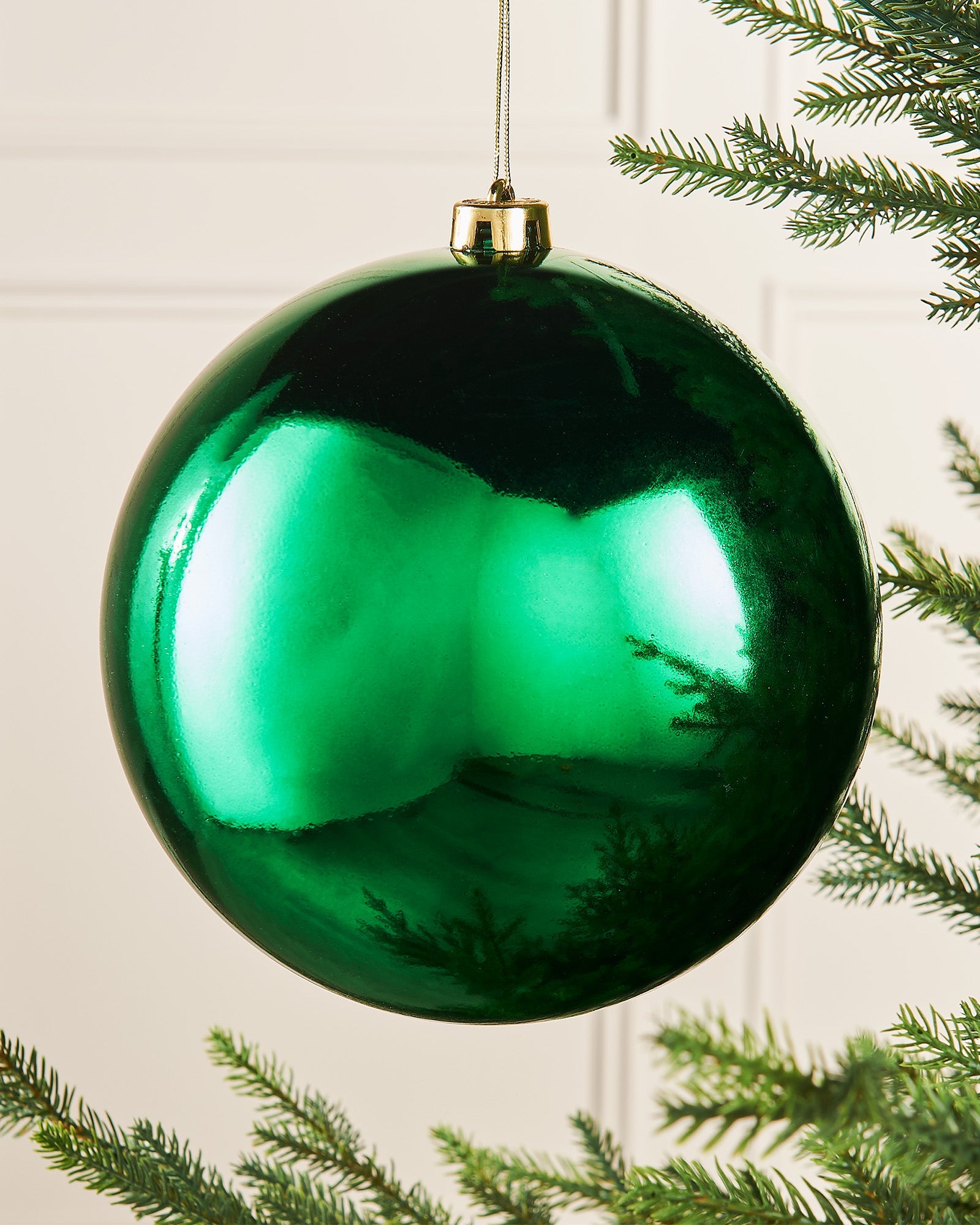 Christmas Green Oversized Shatterproof Bauble, Gloss, 20 cm