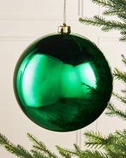 Christmas Green Oversized Shatterproof Bauble, Gloss, 20 cm