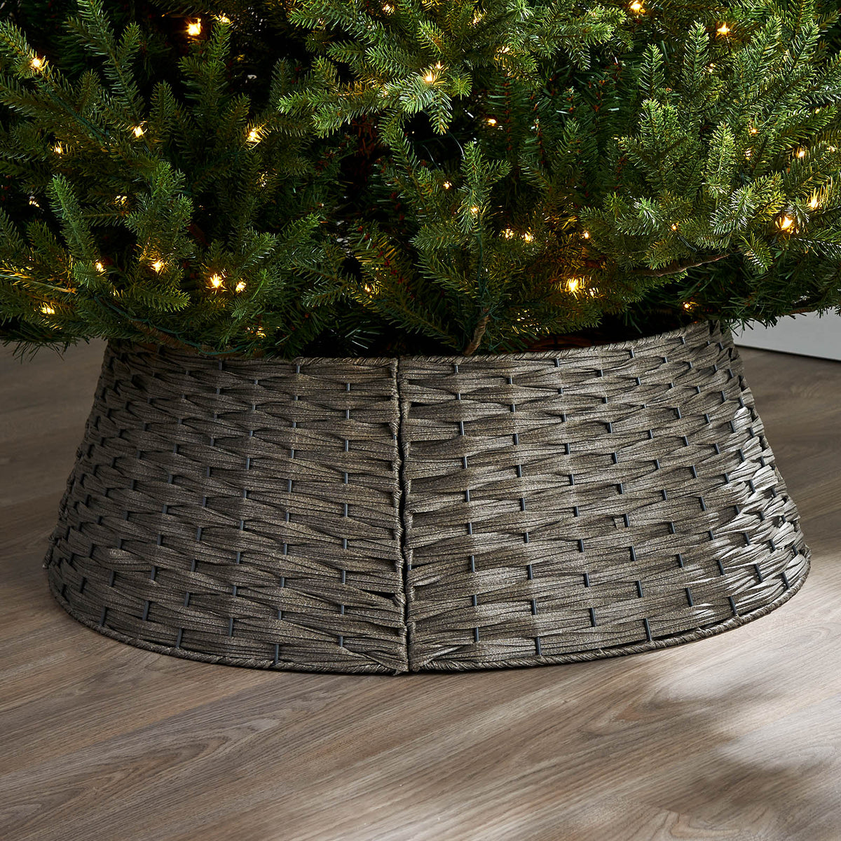 Rattan Tree Collar, Grey, 65 cm – We R Christmas