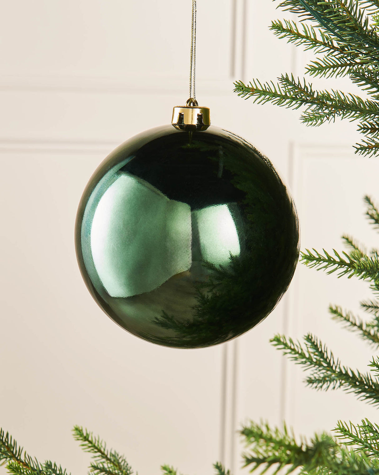 Sage Green Large Gloss Shatterproof Bauble, 15 cm