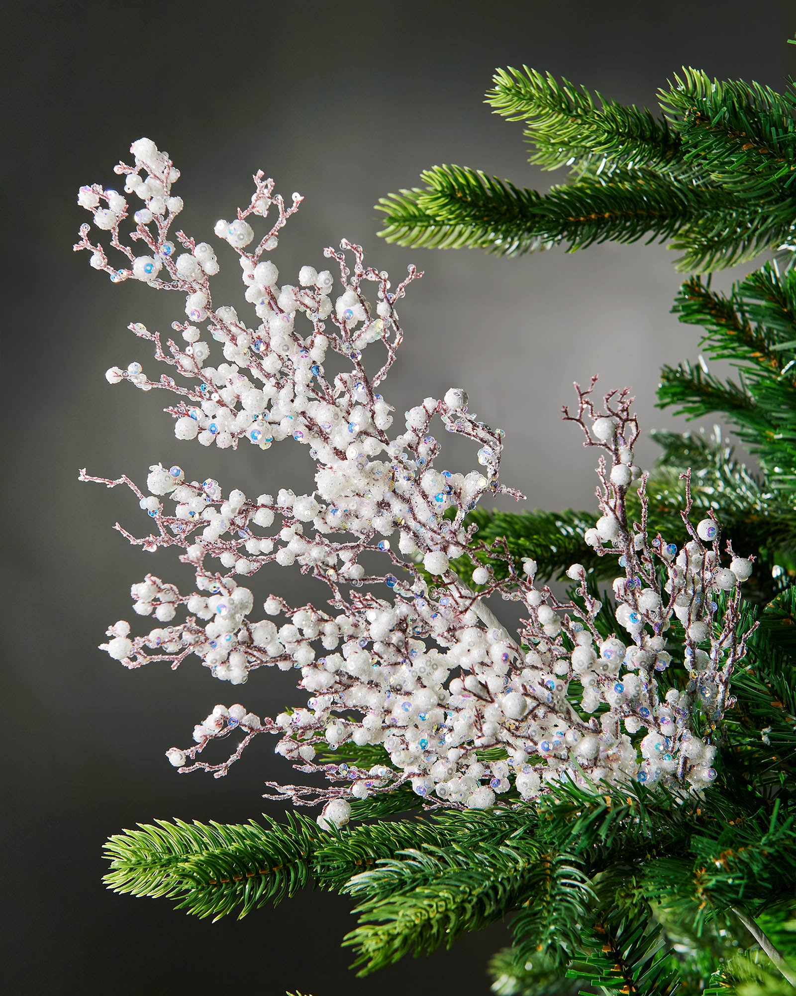 Pearls Crystal Spray, White, 63 cm