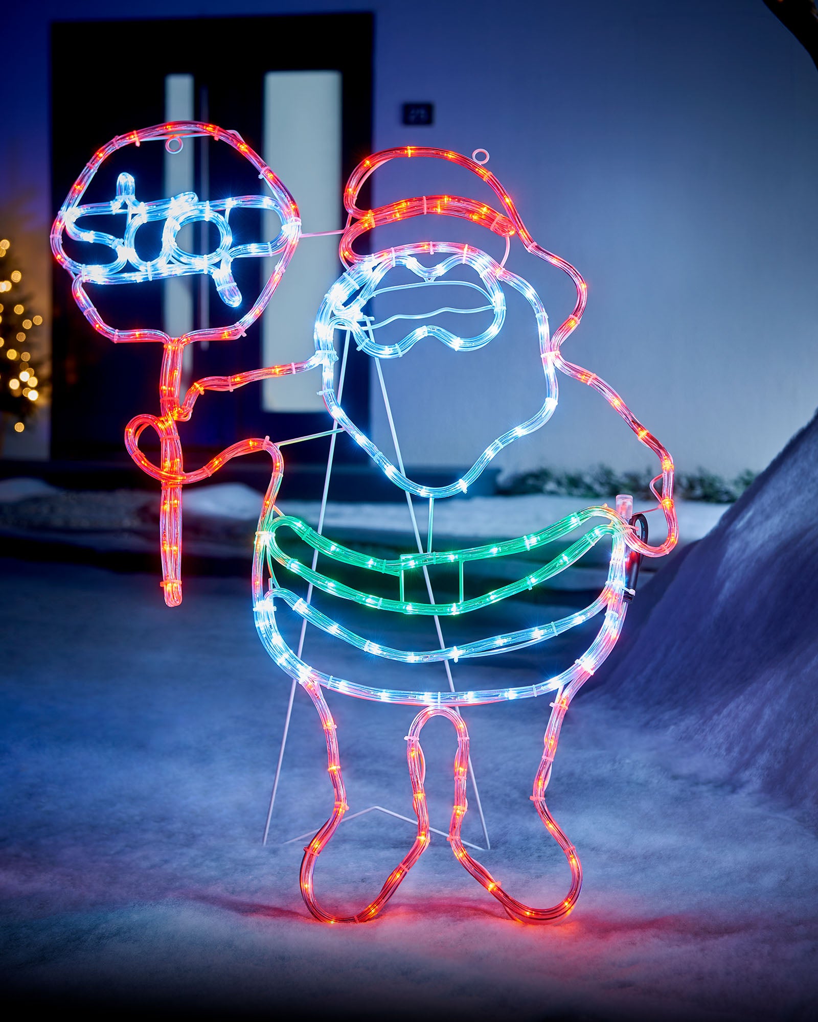 LED Santa Stop Here Rope Light Window Silhouette 81 cm We R