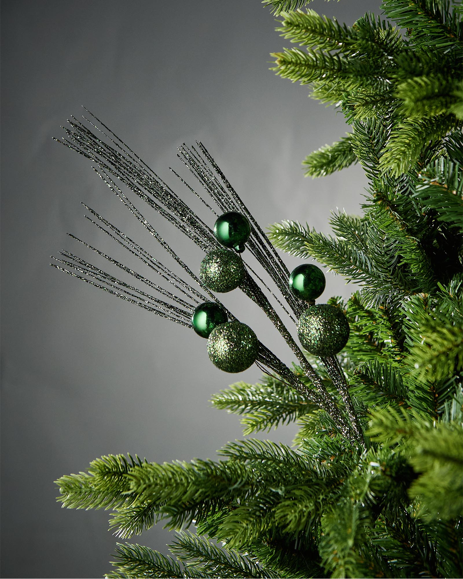 Glitter Bauble Spray, Sage Green, 72 cm