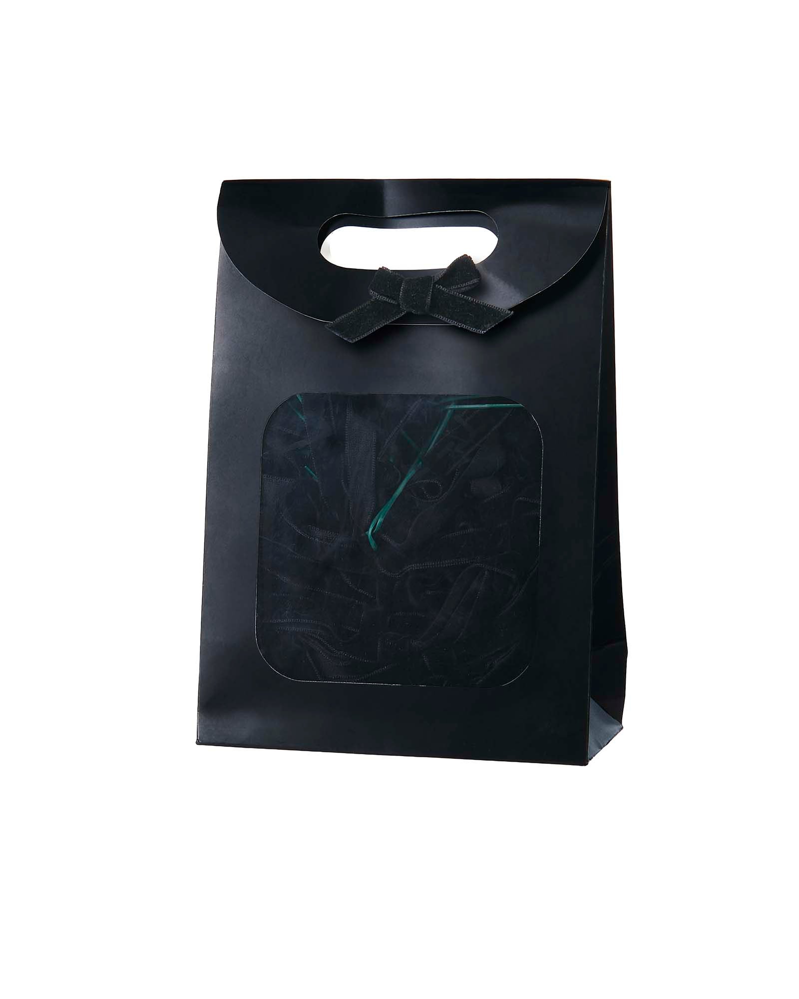 Set of 20 Velvet Bows, Black, 13 cm