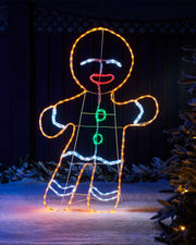 2D Gingerbread Man Rope Light, Silhouette, 117 cm