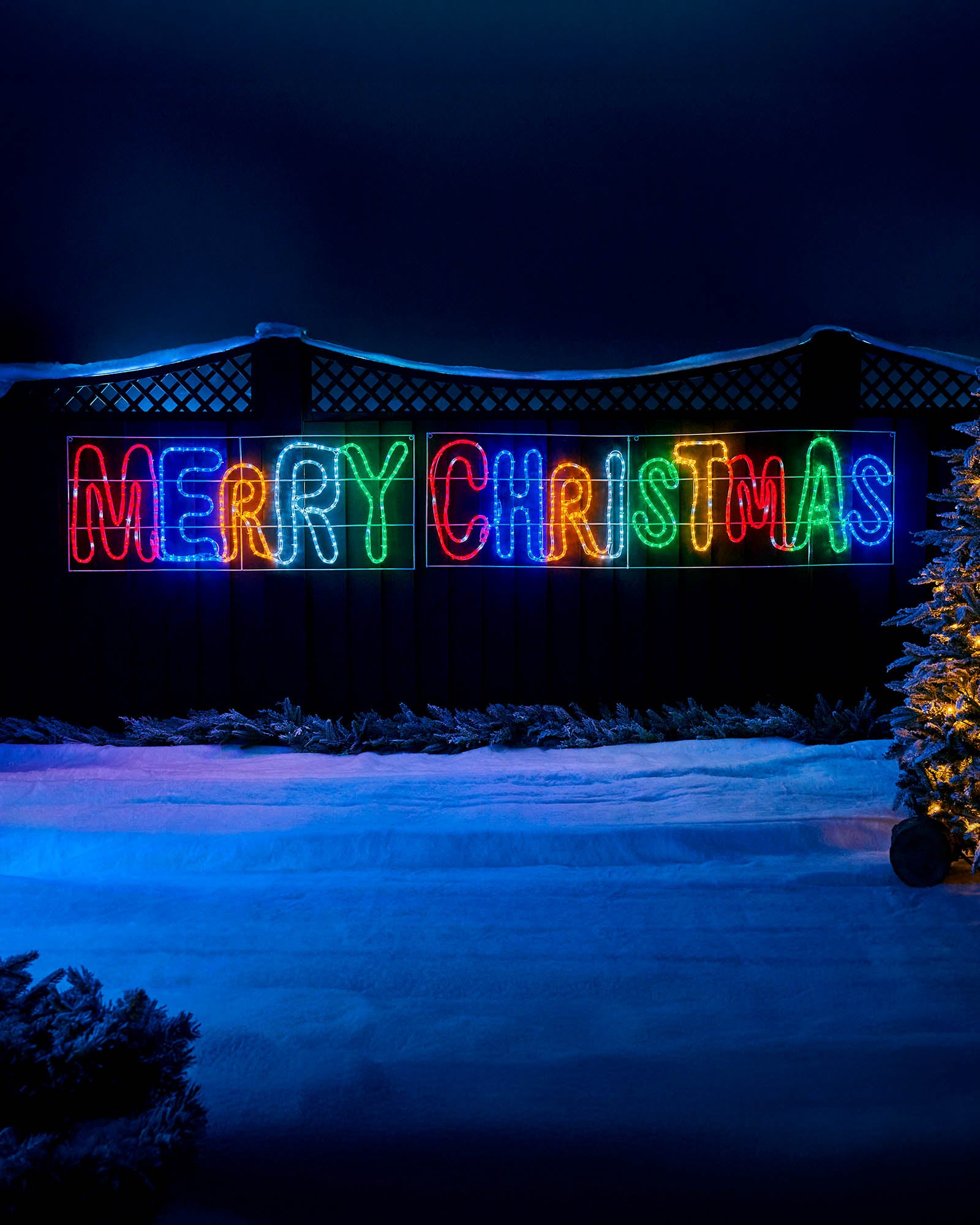 Merry Christmas Rope Light, Multi-Coloured LEDs, 292 cm