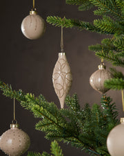 Set of 20 Glass Baubles, Latte