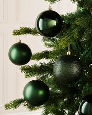 Set of 9 Shatterproof Baubles, Sage Green
