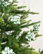 Set of 10 Glass Berry Cluster Baubles, Mint Green