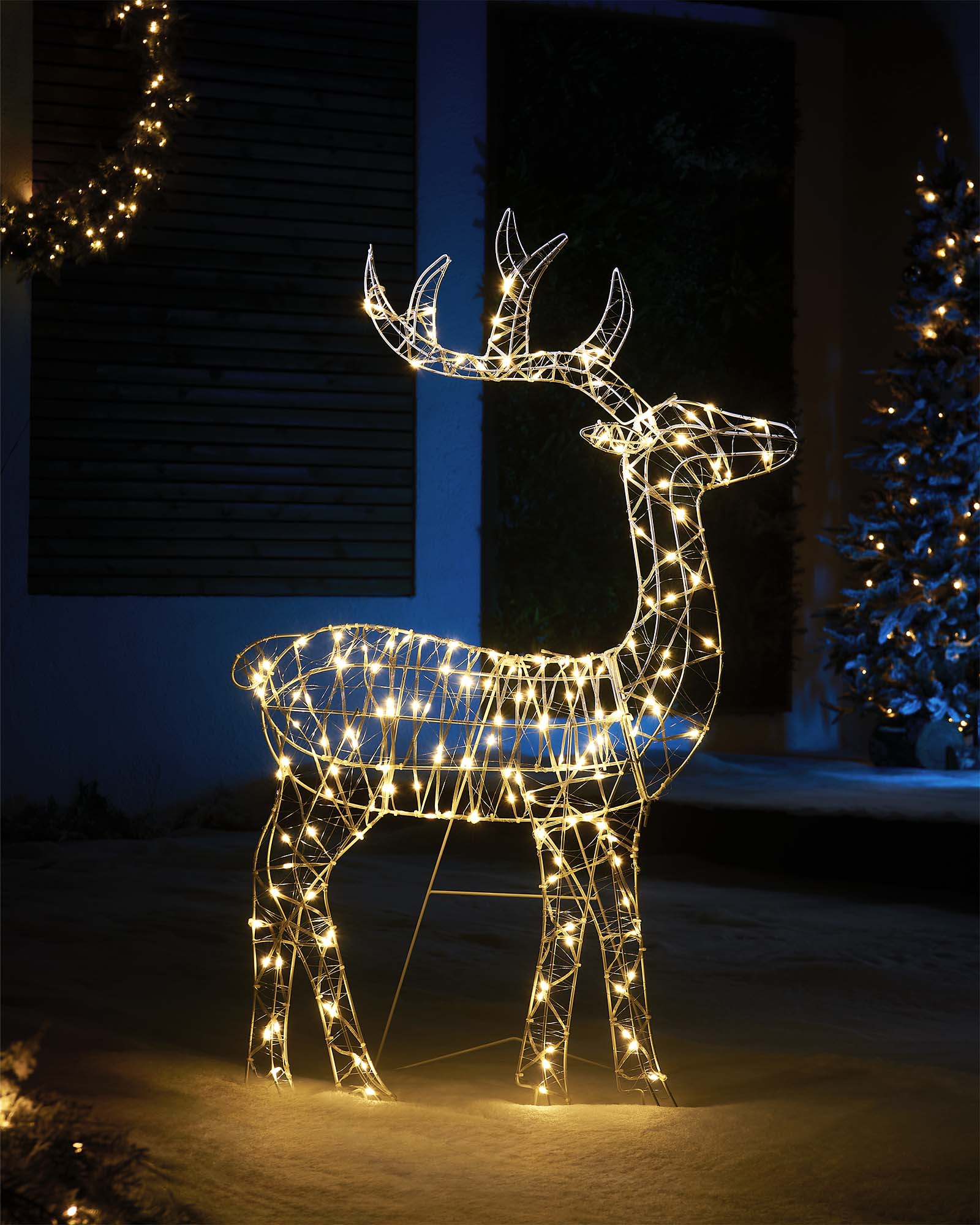 2D Pre-Lit Standing Reindeer Silhouette, 100cm