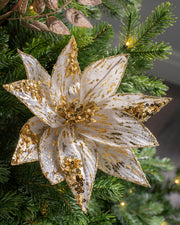 Gold Artificial Poinsettia Flower, 28 cm