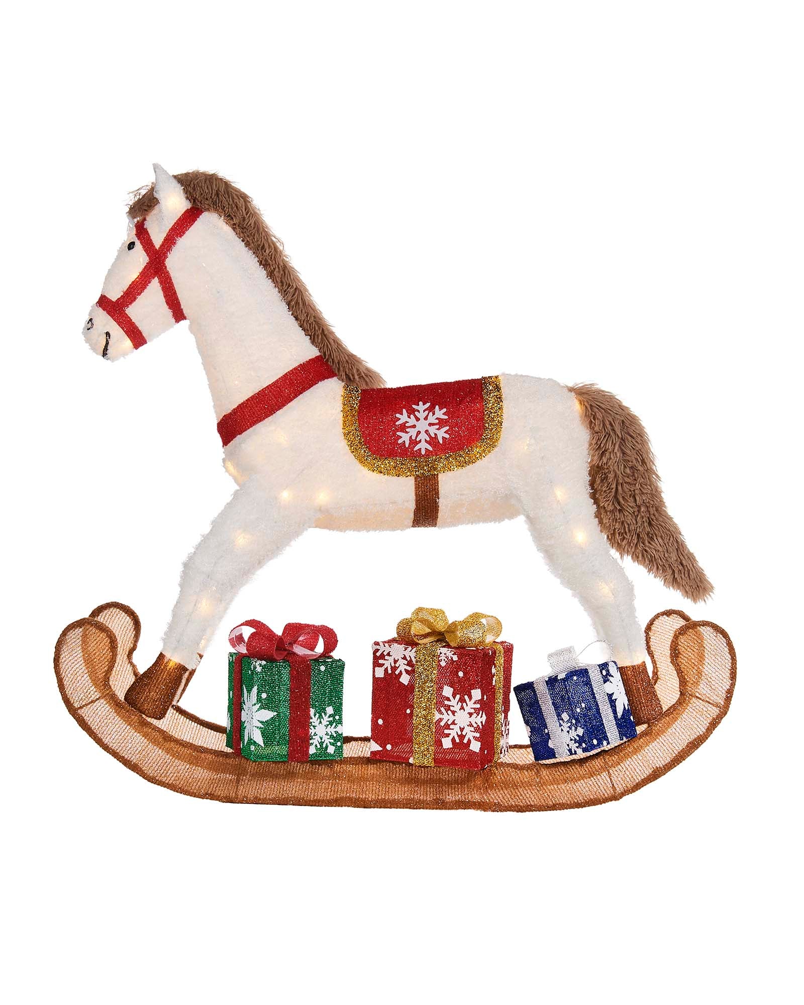 Pre-Lit 3D Rocking Horse Silhouette, 90 cm