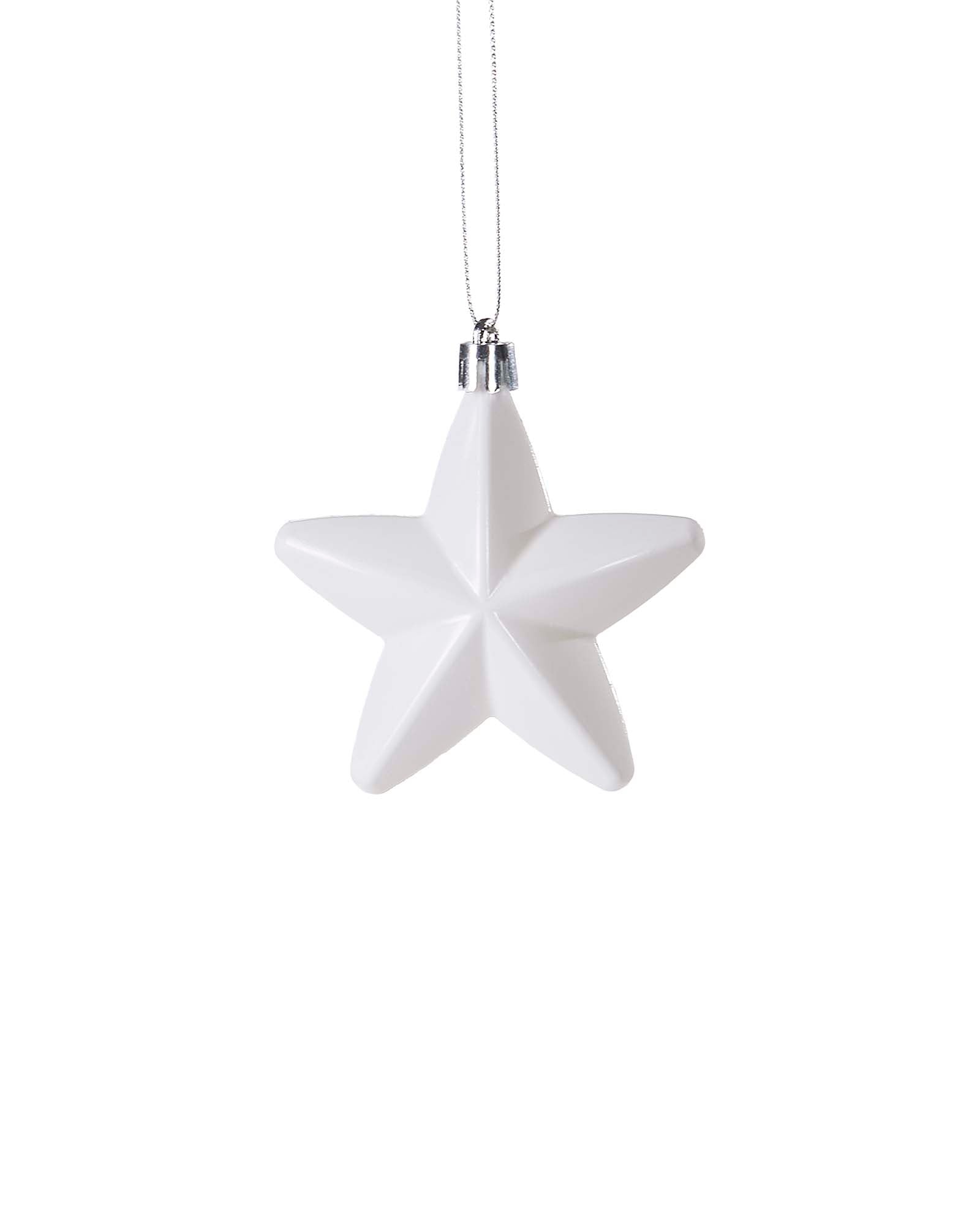 12 White Hanging Stars, 7 cm