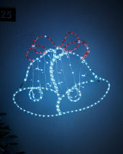 Pre-Lit Christmas Bells, Silhouette, 65 cm