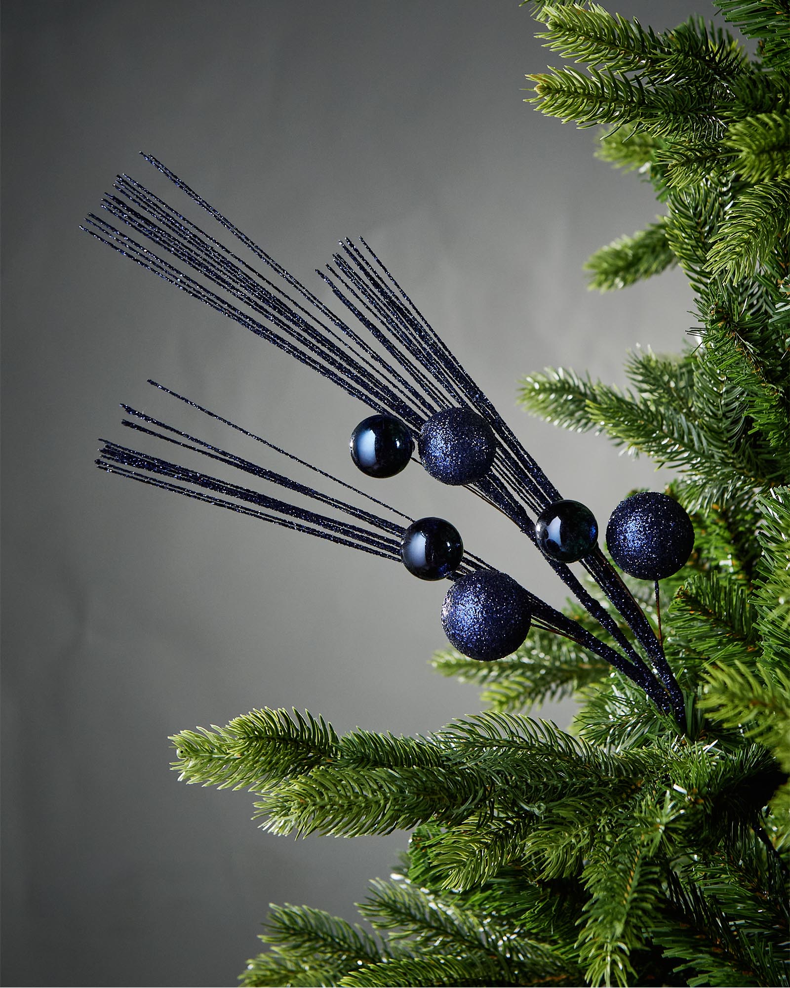 Glitter Bauble Spray, Navy Blue, 72 cm