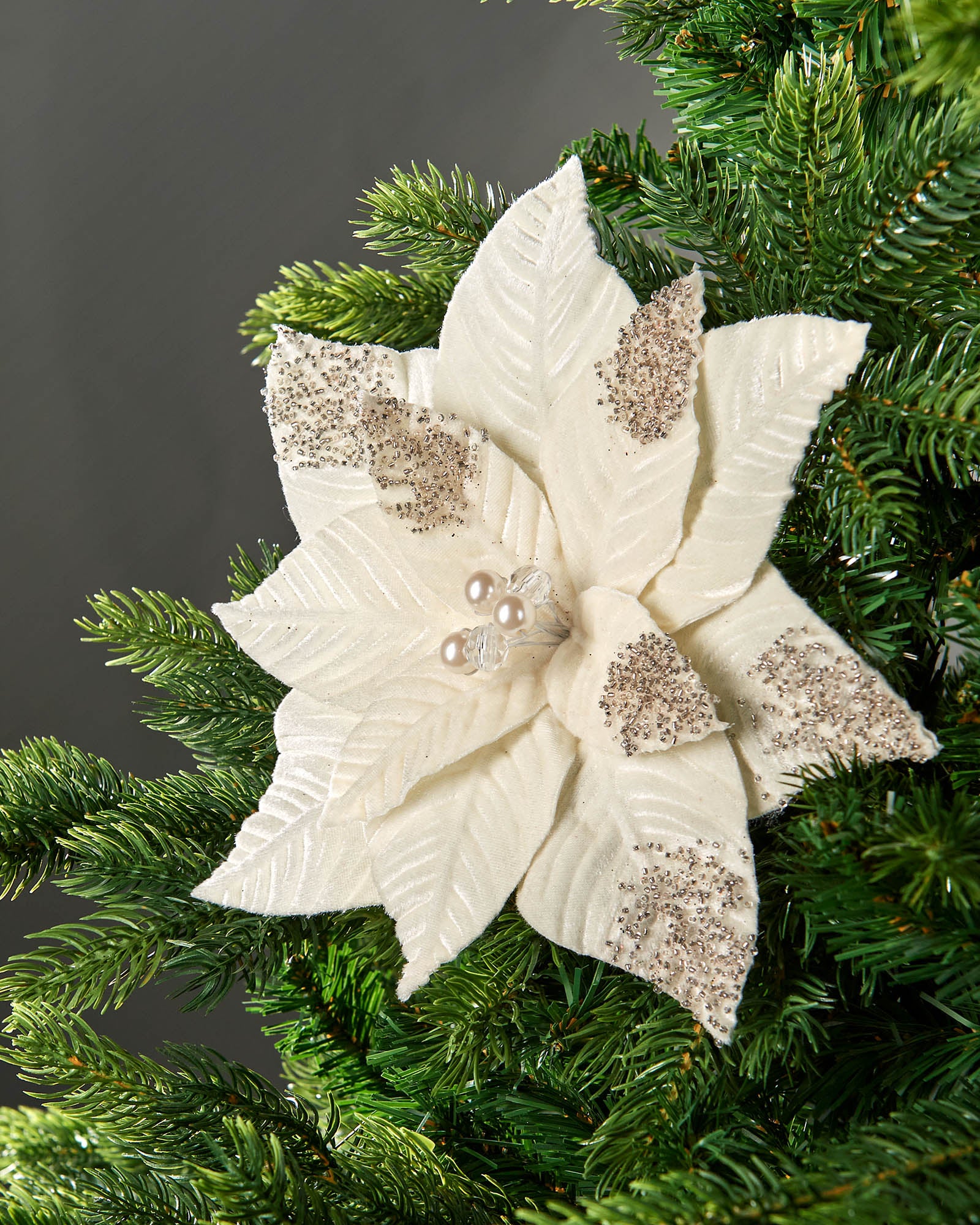 Cream Artificial Poinsettia Flower, 27 cm