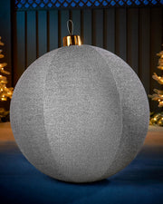 Inflatable Tinsel Christmas Bauble, Silver, 76 cm