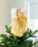 Angel Christmas Tree Topper, Gold, 30 cm