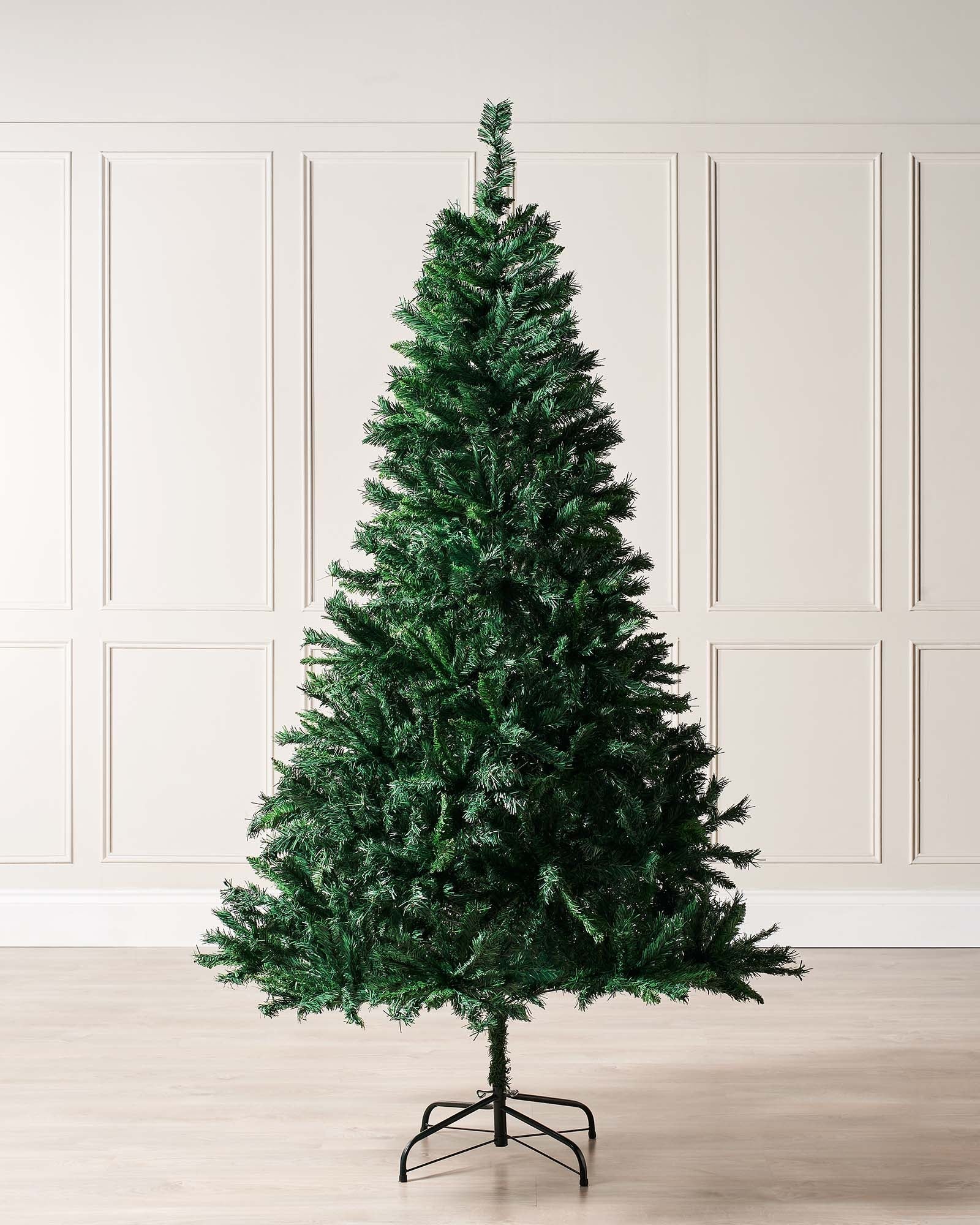 A lush, full-bodied artificial Christmas tree with dense green pine foliage, designed for both indoor and sheltered outdoor settings. The Mixed Pine Promo Christmas Tree blends classic holiday charm with a sturdy, space-efficient build—ideal as a festive centerpiece or decorated canvas for personal holiday styles.