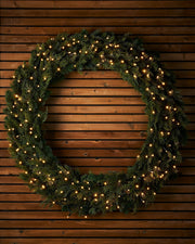 Pro Series Connectable Pre-Lit Natural Fir Wreath, 1.2 m