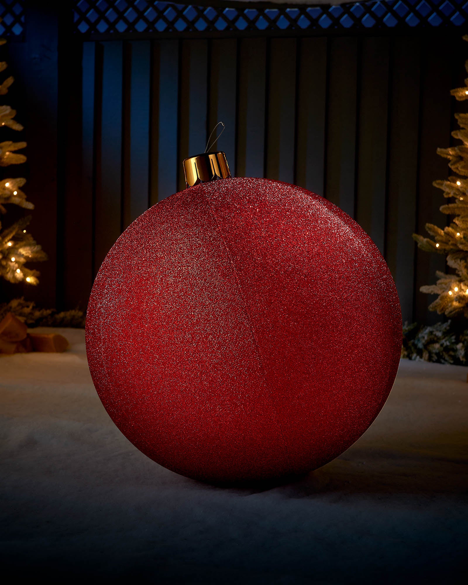 Inflatable Tinsel Christmas Bauble, Red, 66 cm