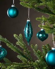 Set of 20 Glass Baubles, Teal