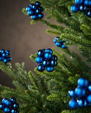 Set of 10 Glass Berry Cluster Baubles, Navy