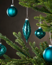 Set of 20 Glass Baubles, Teal