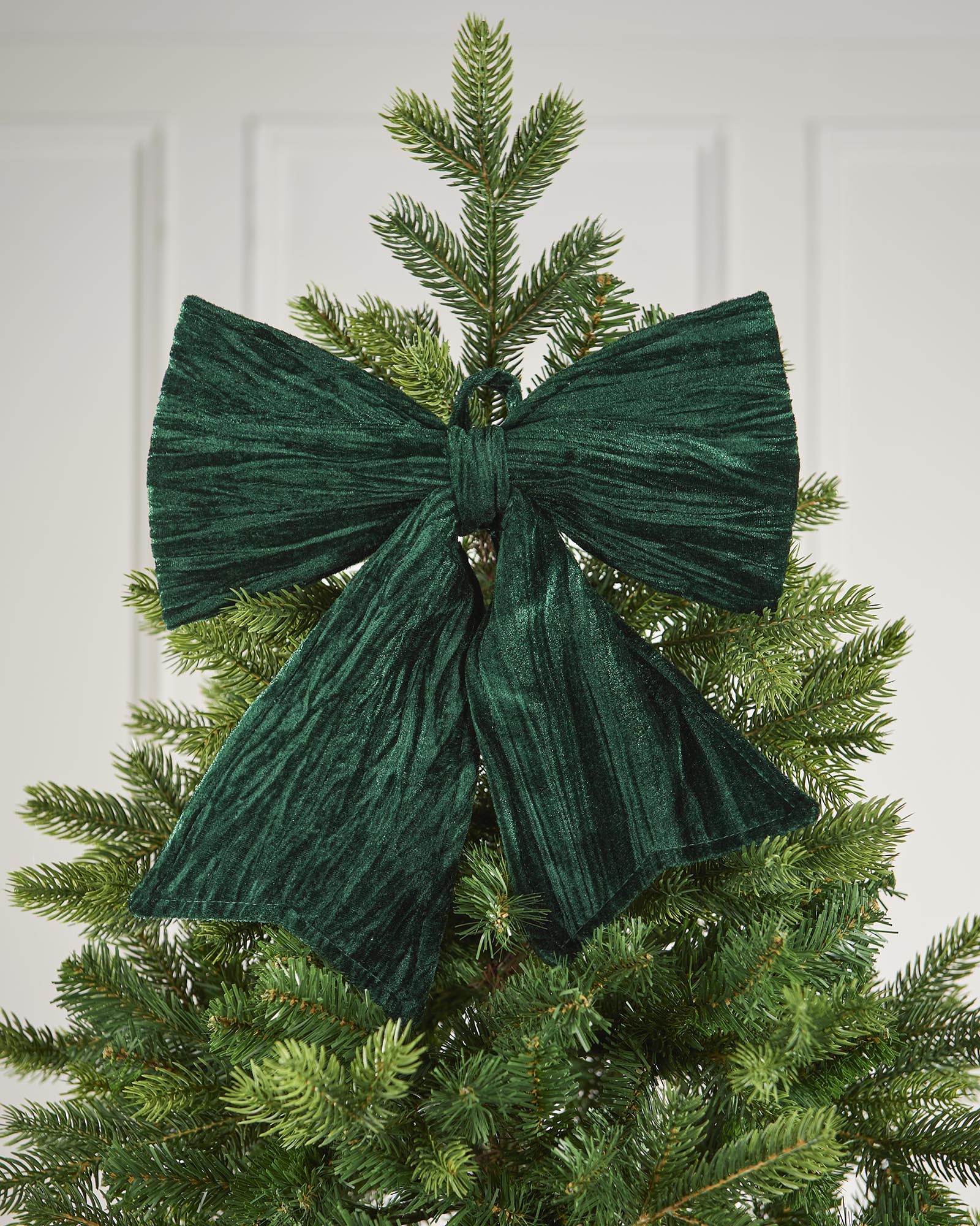 Vintage Velvet Christmas Bow, Sage Green, 30 cm