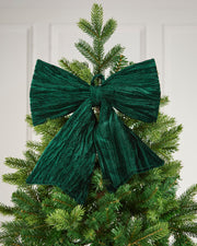 Vintage Velvet Christmas Bow, Sage Green, 30 cm