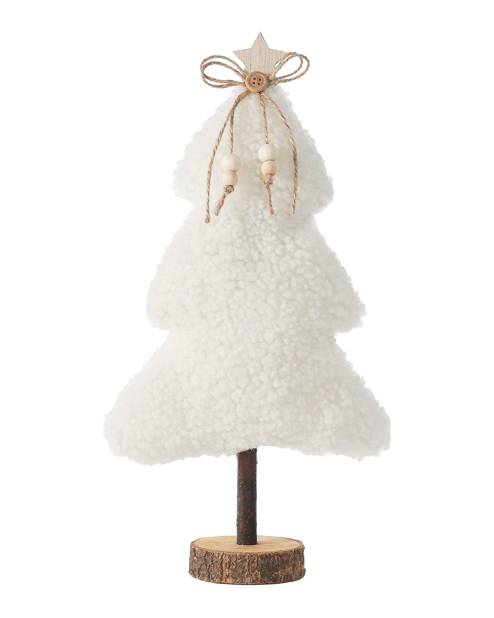 Set of 2 Sherpa Christmas Trees, 34 cm