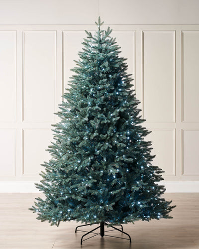 Pre-Lit Mixed Pine Blue Christmas Tree, Dual LED White, 7 ft