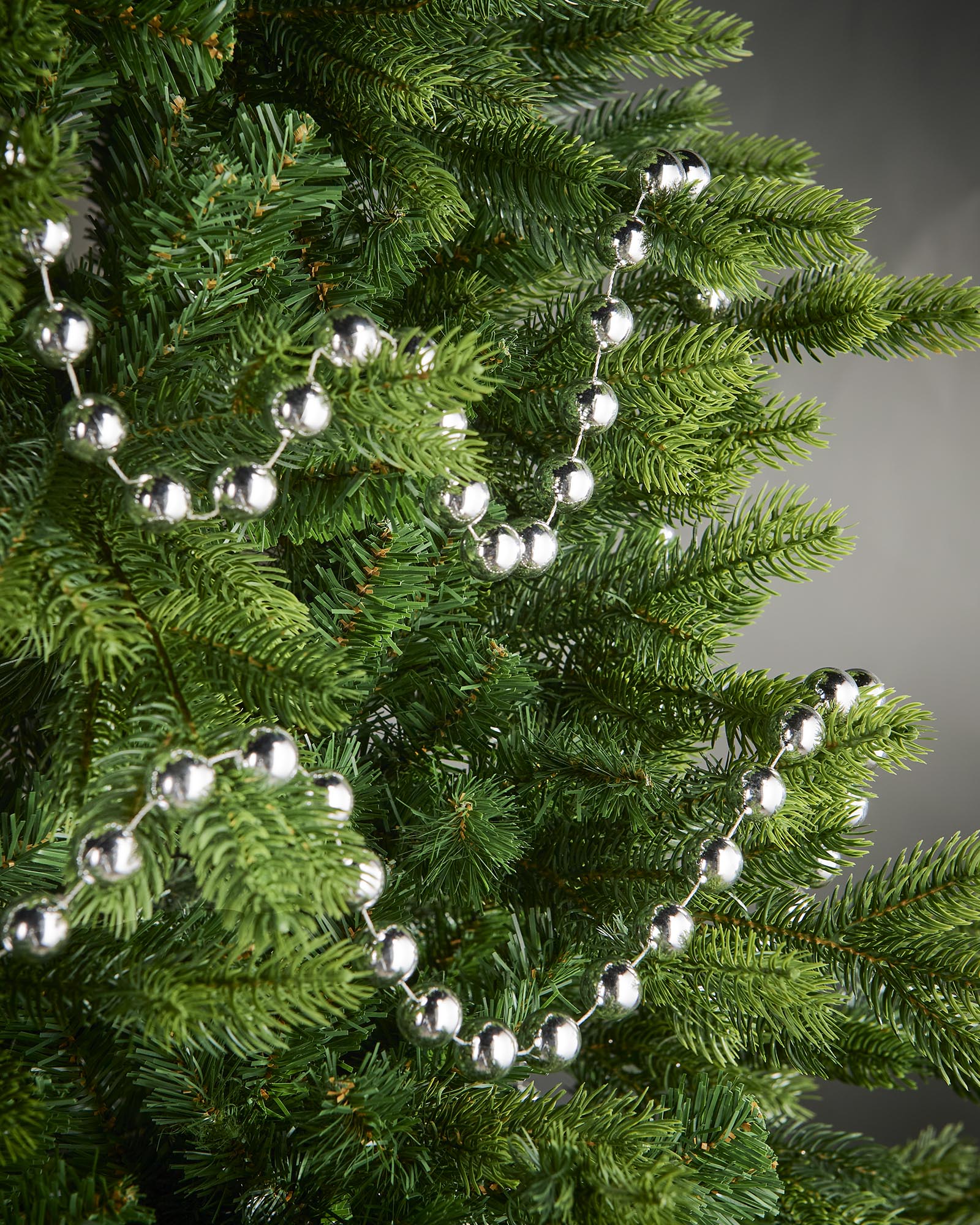 Oversized Beaded Garland, Silver, 2.7 m