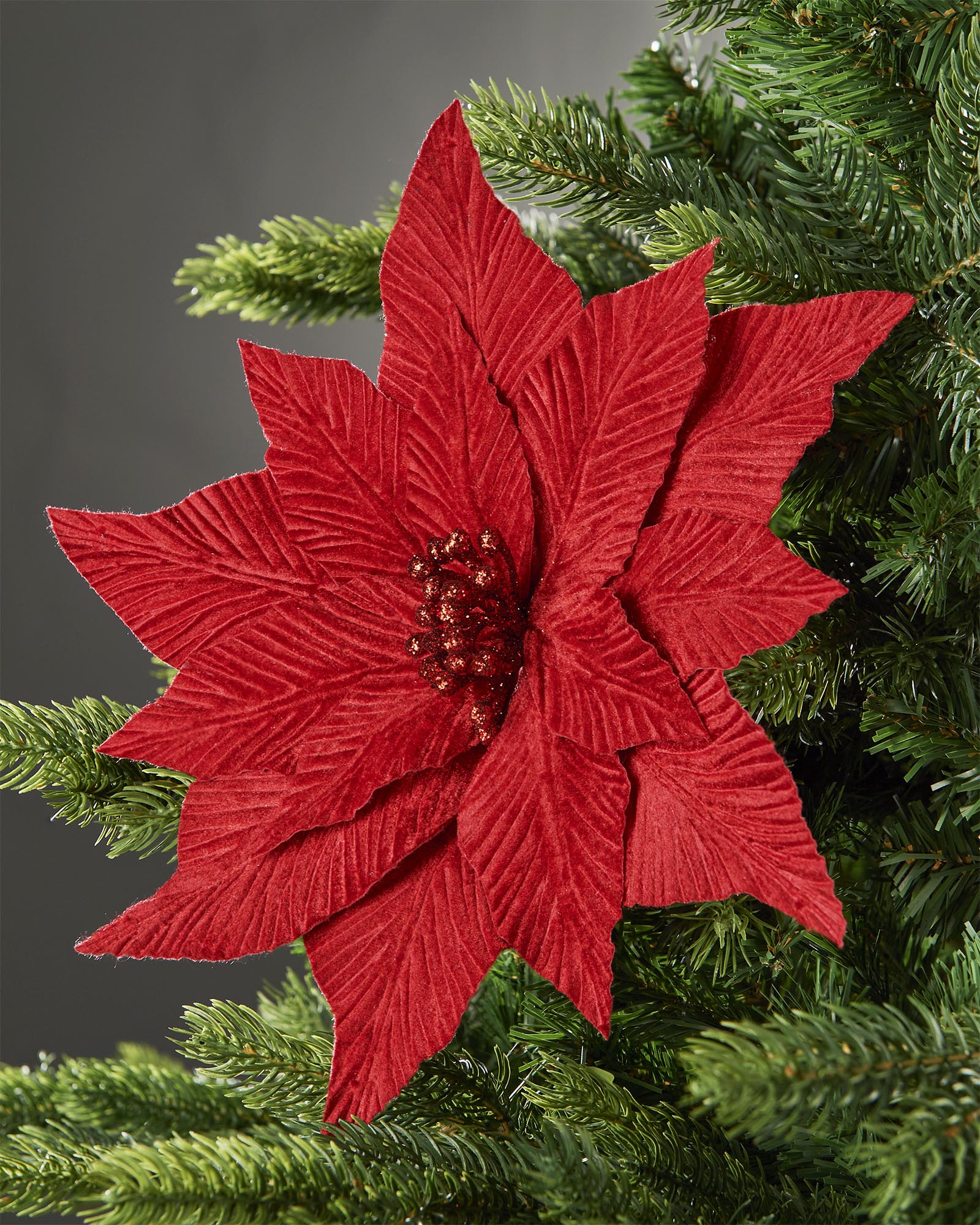 Red Artificial Poinsettia Flower, 32 cm
