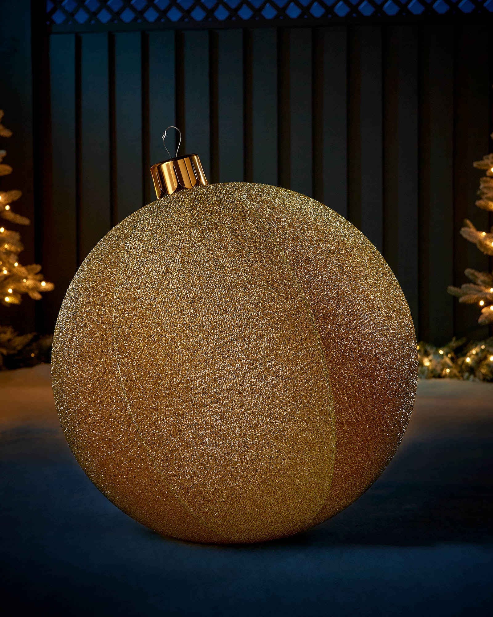 Inflatable Tinsel Christmas Bauble, Gold, 66 cm