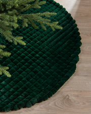 Faux Fur Diamond Tree Skirt, Sage Green, 122 cm