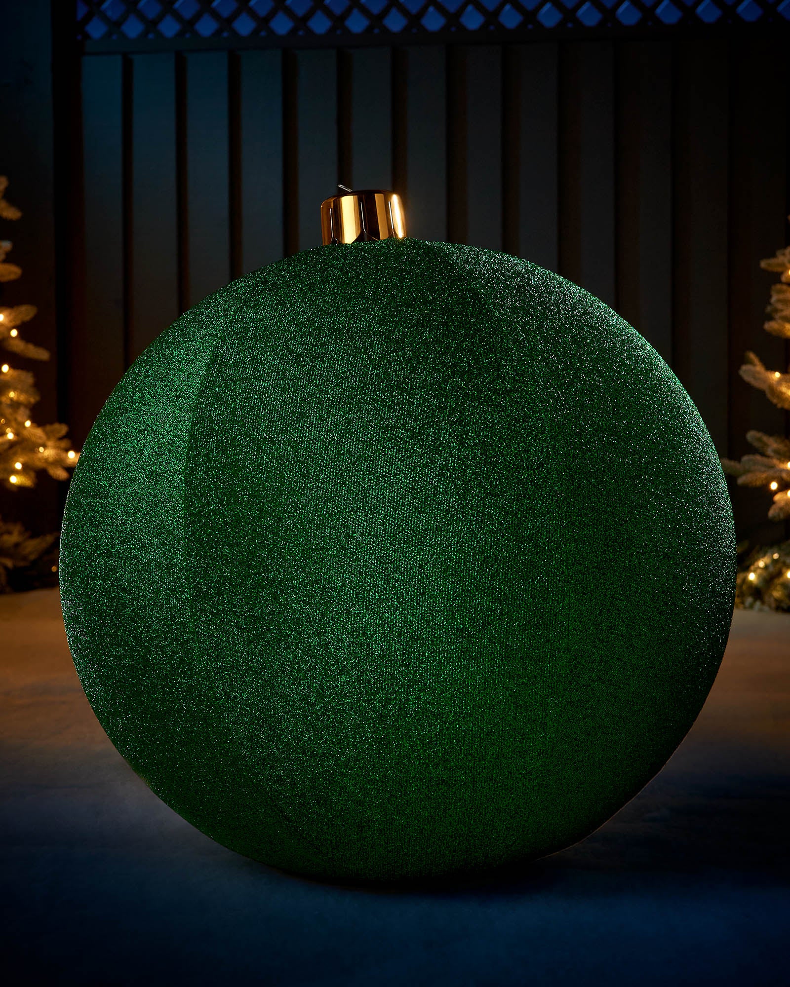 Inflatable Tinsel Christmas Bauble, Green, 76 cm