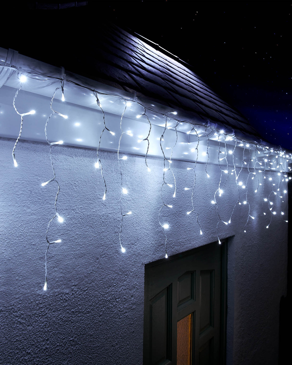 LINK UP LED Icicle Lights, White Cable, White