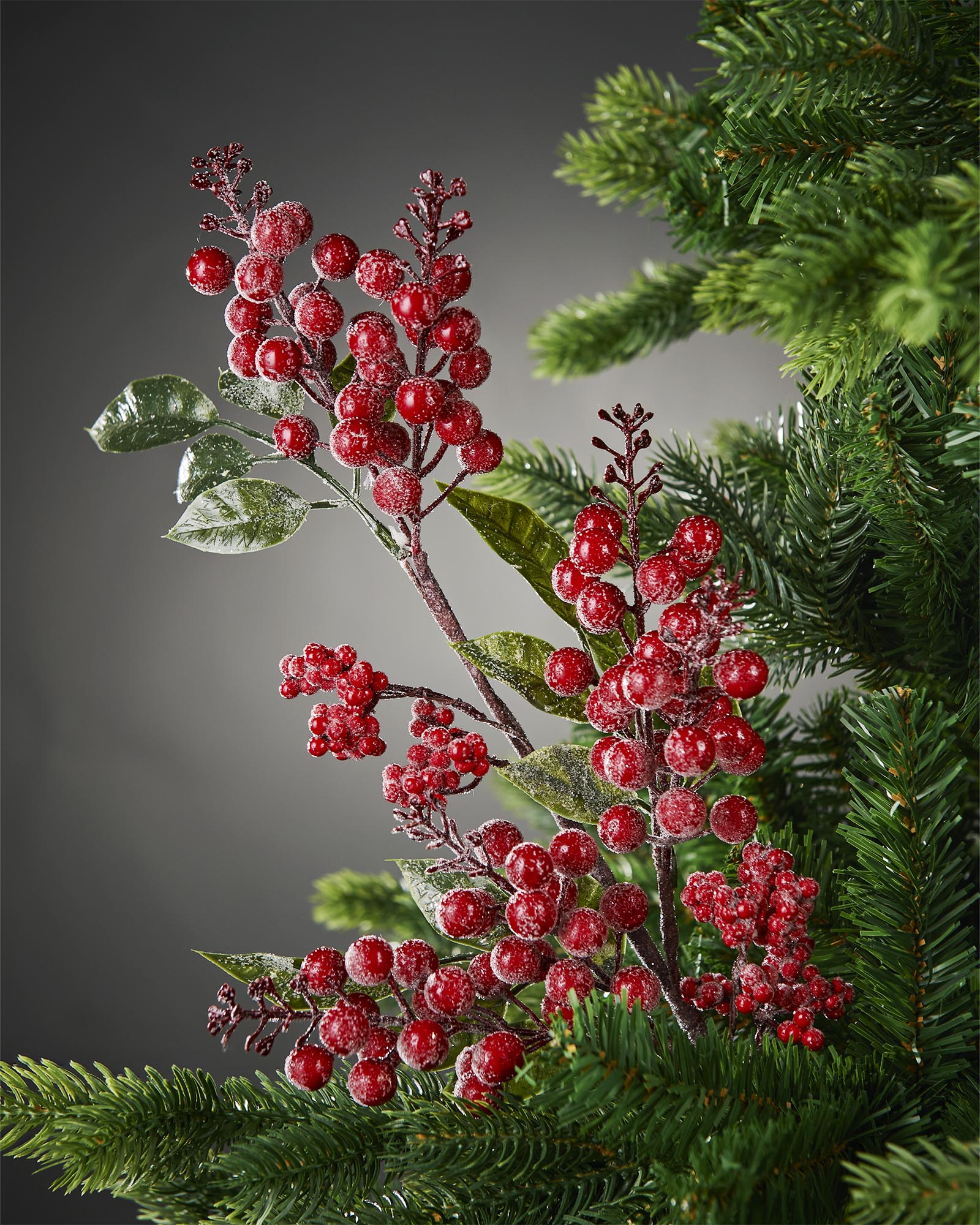 Frosted Mixed Berries Spray, Red, 72 cm
