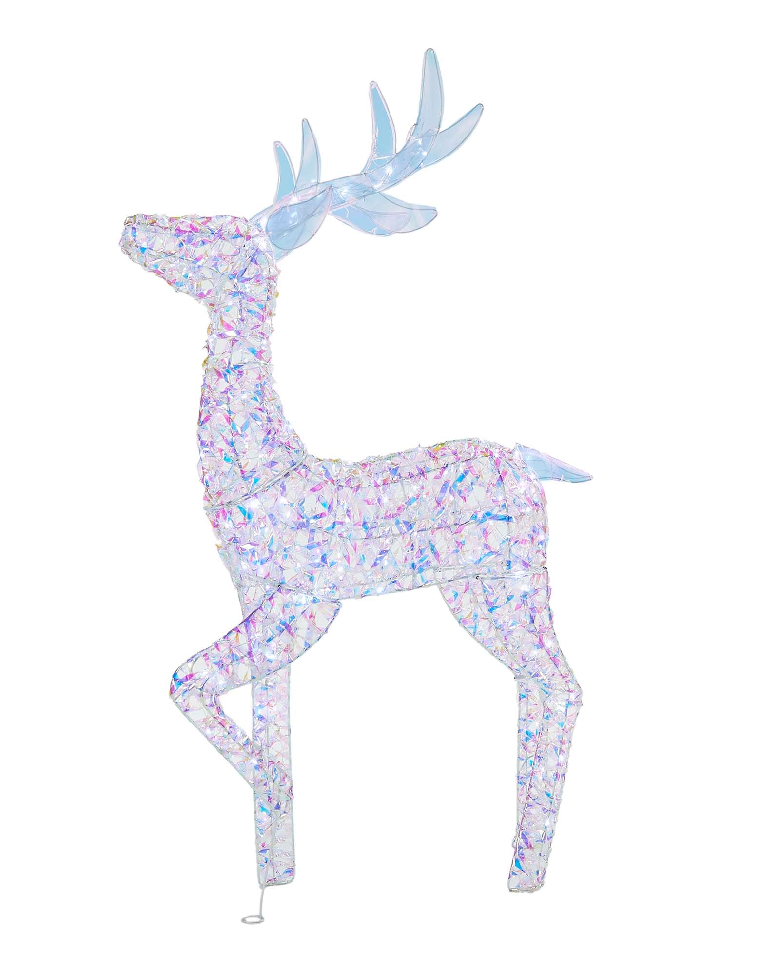Pre-Lit 3D Iridescent Reindeer Family Silhouette, 125 cm