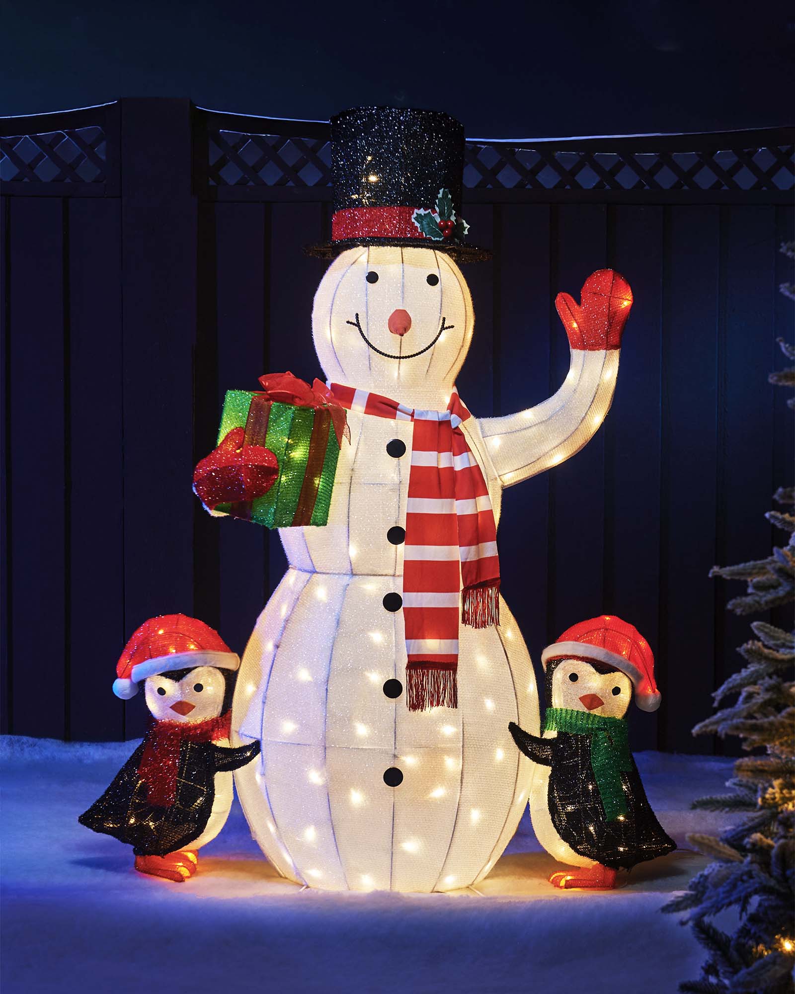 3D Snowman & Penguin Silhouette, 100cm