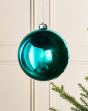 Teal Oversized Shatterproof Bauble, Gloss, 15 cm