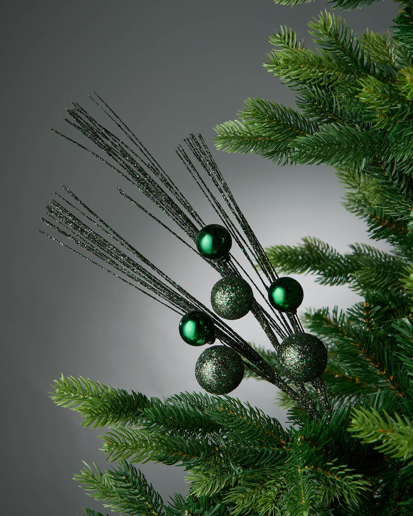 Glitter Bauble Spray, Sage Green, 72 cm