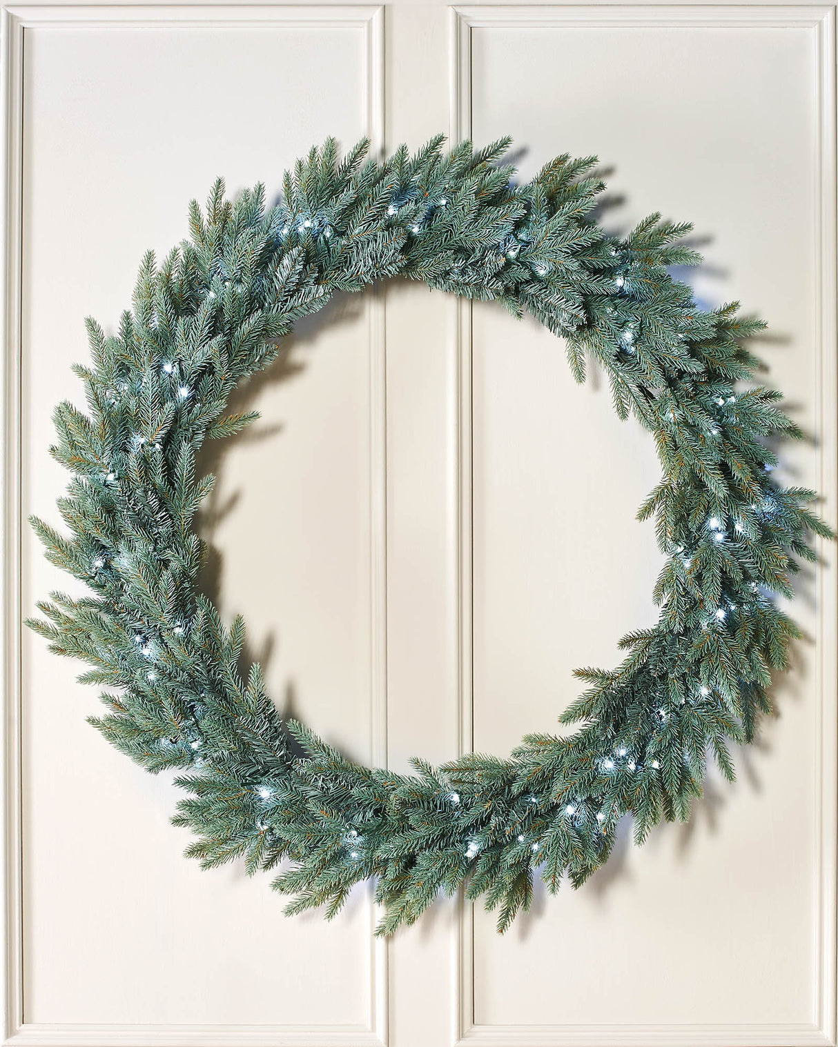 Pre-Lit Mixed Pine Blue Wreath, 1 m